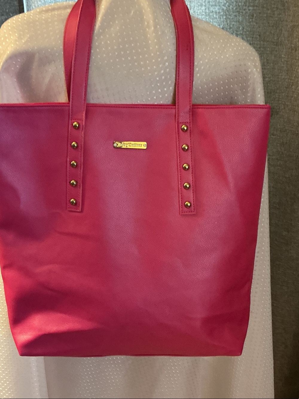 Juicy Couture Bright Pink Tote with Gold Tone Studs